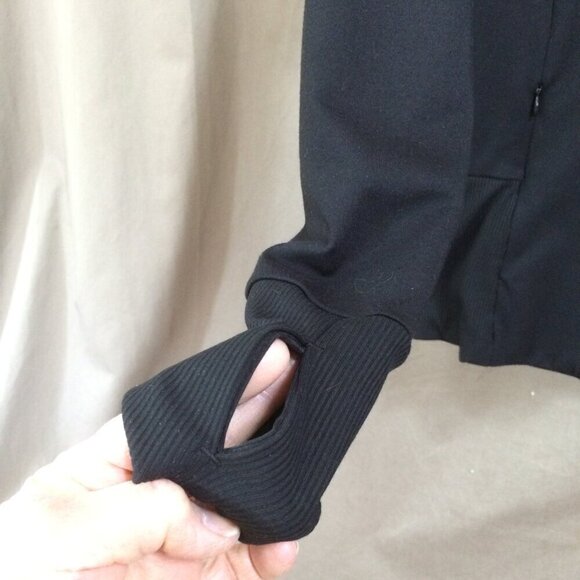 RBX Jacket Running Athletic Black Stretch Zipper Front Thumb Holes Small - Picture 4 of 5